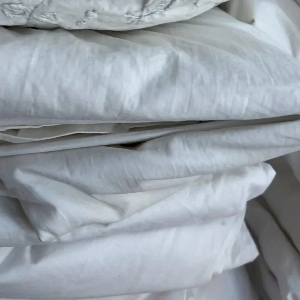 Antique Hotel Wolcott white linen Hand Made Lace trim King PAIR 2 pillow cases